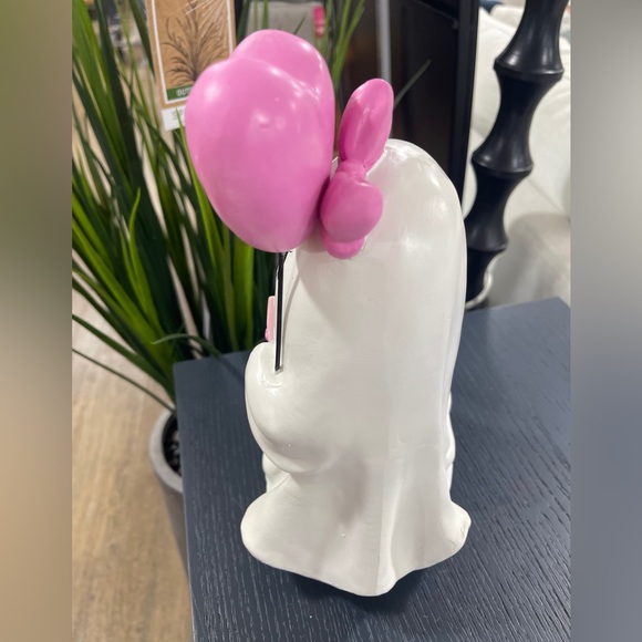 Halloween Ghosts girl with Pink Bow & Heart Balloon Be My Boo Resin Figure NWT - Picture 4 of 5